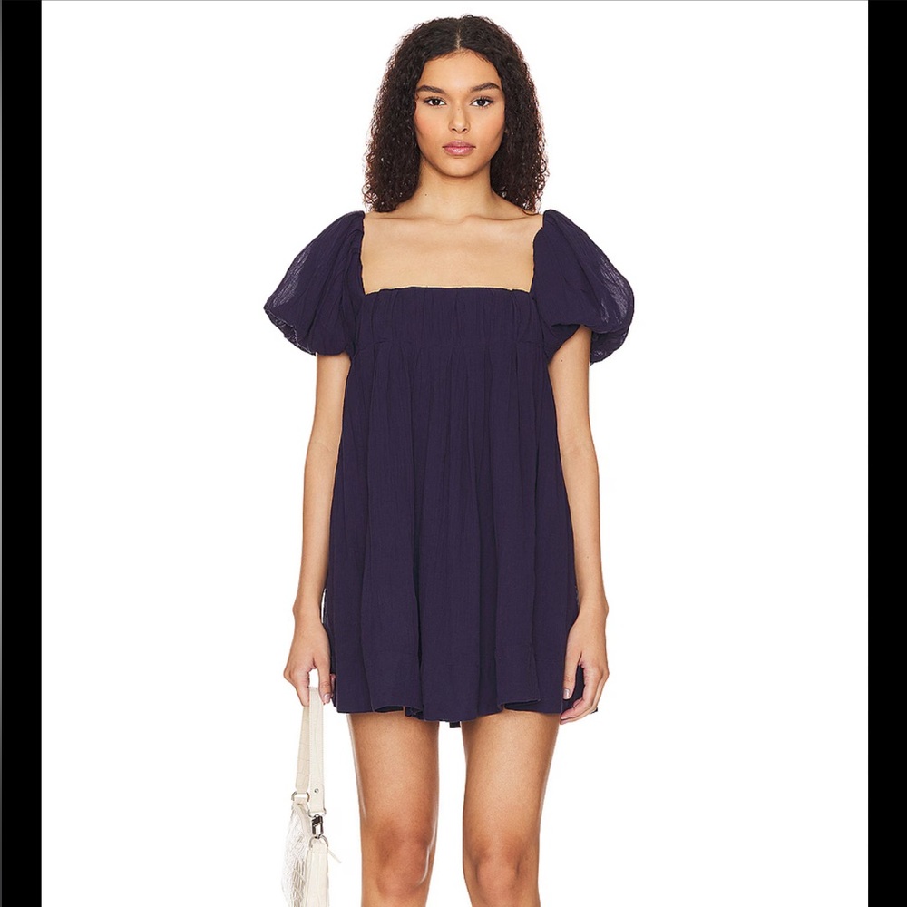 Free people marina mini dress in navy. NWT
